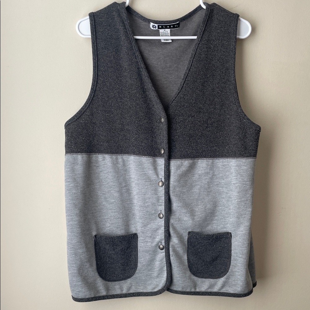 Blast Two Toned Grey‎ Button Up Vest